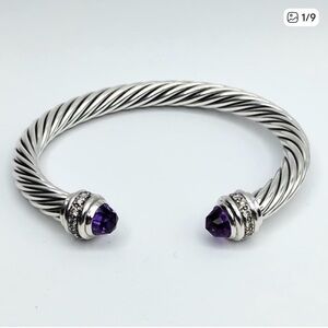David Yurman 7mm Amethyst Diamond Bracelet